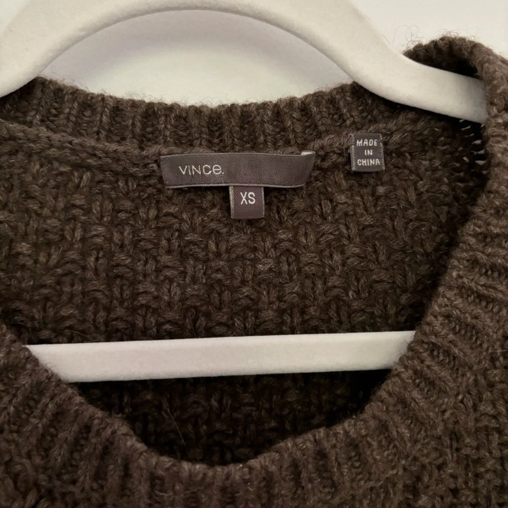 Vince Cable Knit Wool Yak Sweater Brown Size XS Crewneck Cozy Fall Cabin Classic - Picture 3 of 5